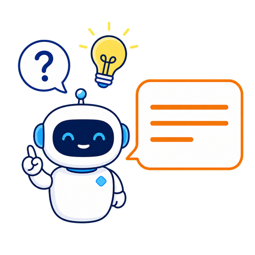 ヒントで考えさせるサクシードAIのロボットイラスト
